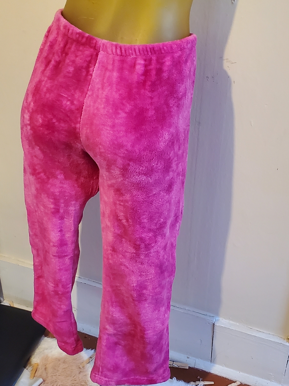 Kids Plush Pink Pajama Pants - Cozy Sleepwear Size 12